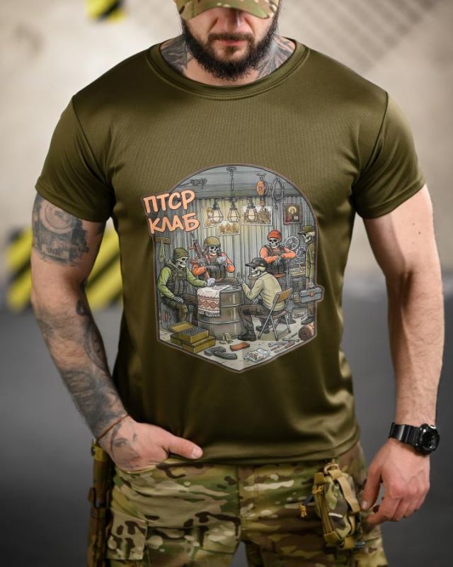 Тактична футболка BORN OF WAR ПТСР клаб oliva ВТ4718