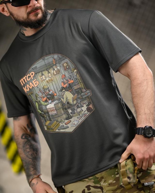 Тактична футболка BORN OF WAR ПТСР клаб grey ВТ4732