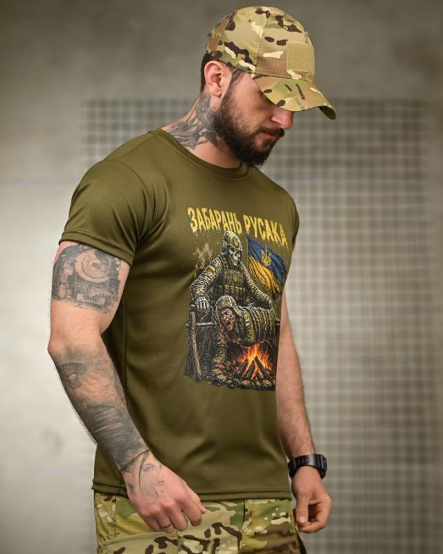 Тактична футболка BORN OF WAR забарань русака олива РН2547
