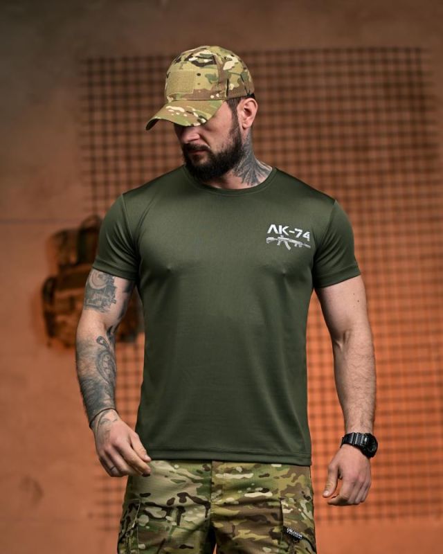 Тактична футболка SELION АК-74 олива РН2541