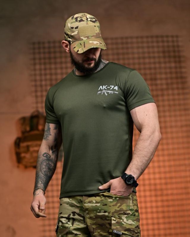 Тактична футболка SELION АК-74 олива РН2541