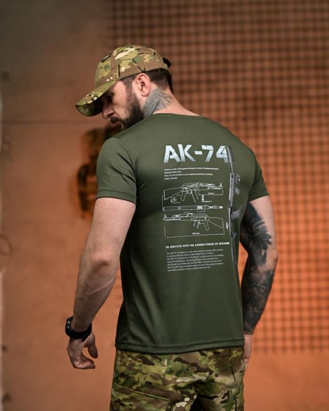 Тактична футболка SELION АК-74 олива РН2541