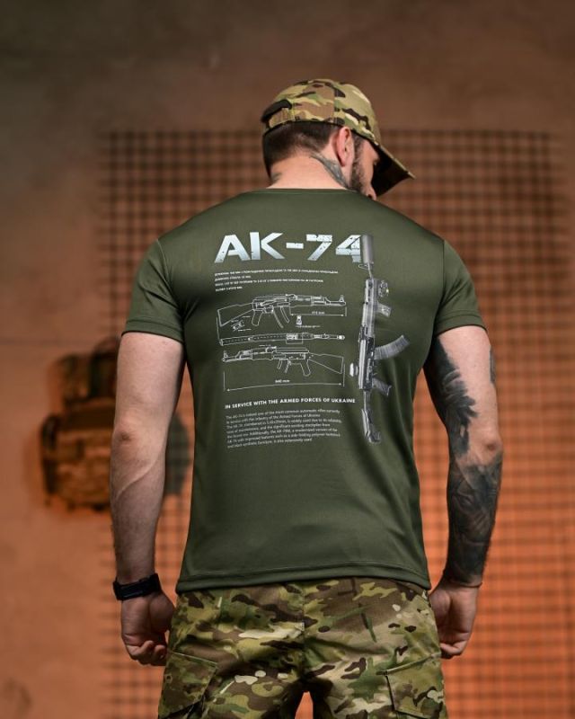 Тактична футболка SELION АК-74 олива РН2541