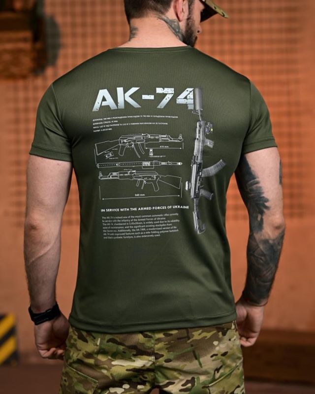 Тактична футболка SELION АК-74 олива РН2541