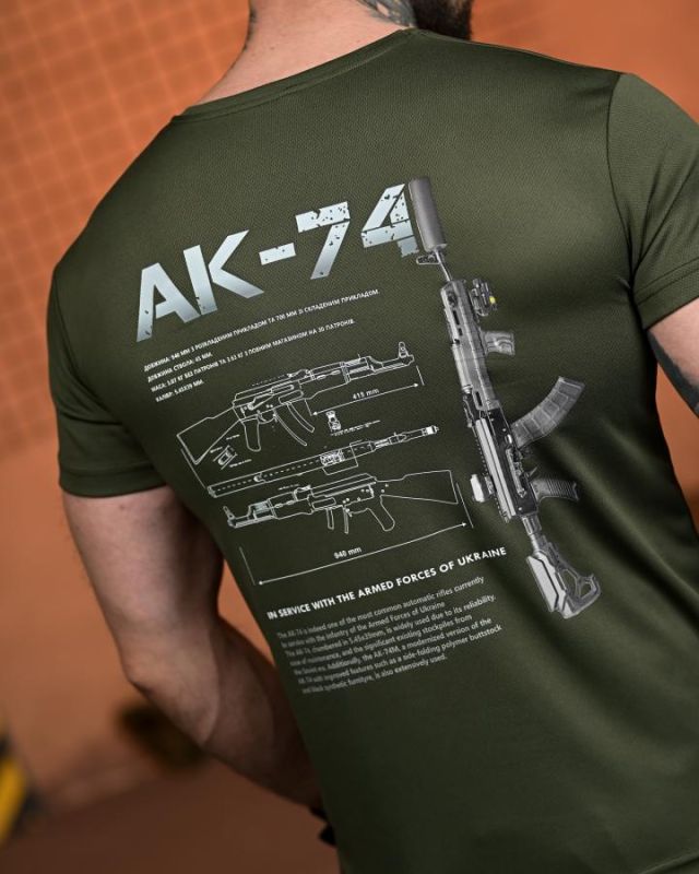 Тактична футболка SELION АК-74 олива РН2541