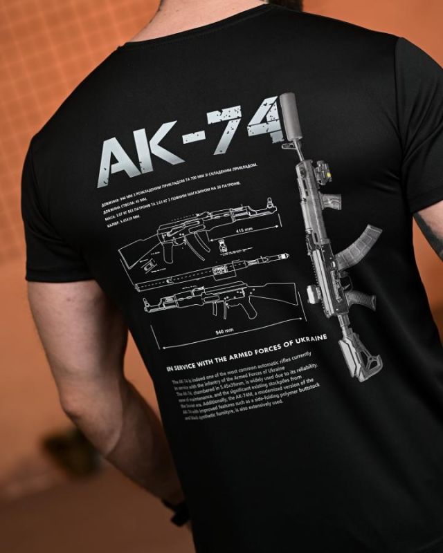 Тактична футболка SELION АК-74 black РН2540