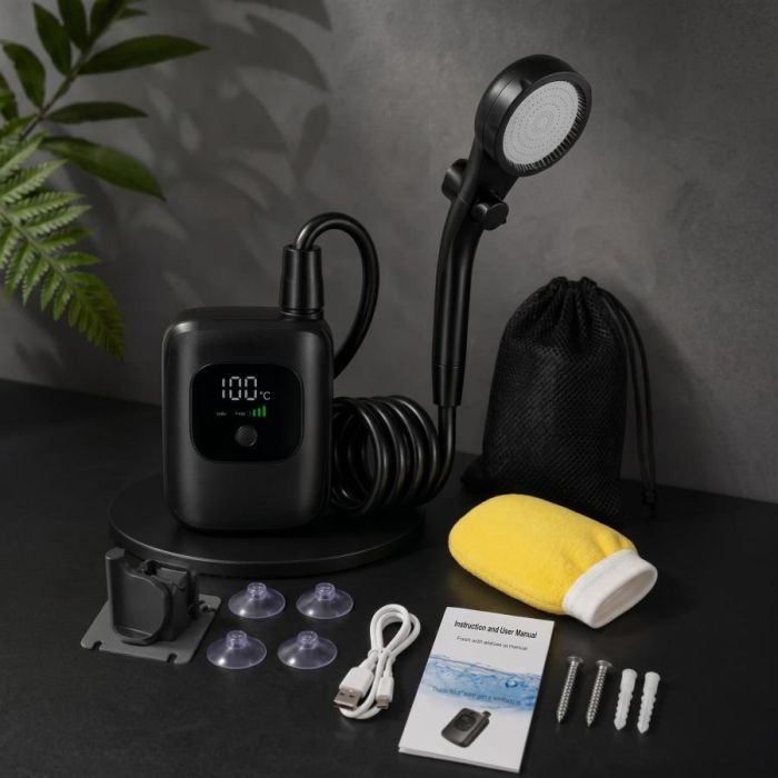 Переносний акумуляторний душ з силіконовим шлангом electric outdoor shower 2400mAh ДЛ7232