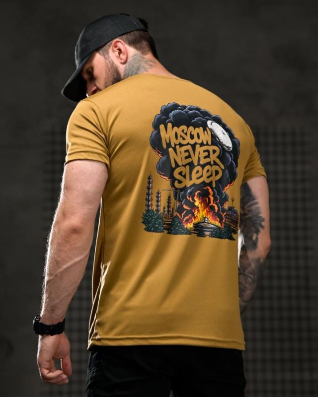 Тактична футболка SELION Never sleep coyot ВТ4672