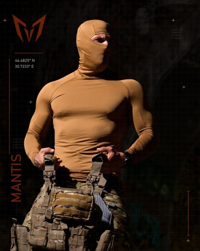 Тактичний лонгслів з балаклавою MANTIS® Phantom LS Combat Shirt - Coyote