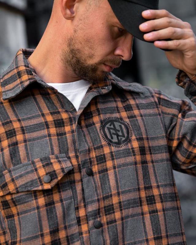 Рубашка в стилі мілітарі BORN OF WAR Viking grey РН4826