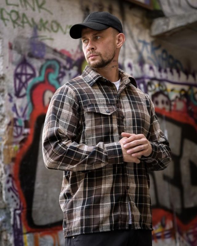 Рубашка в стилі мілітарі BORN OF WAR P1-sun brown РН4840