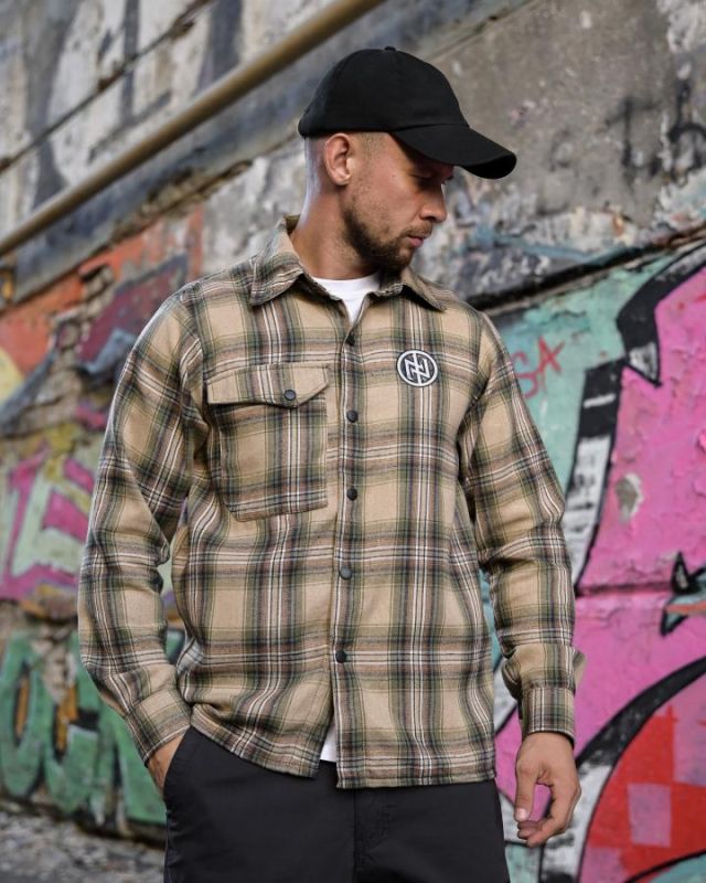 Рубашка в стилі мілітарі BORN OF WAR Support green РН4831