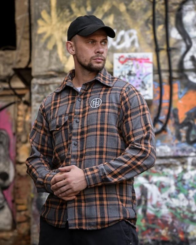 Клітчаста сорочка Support grey РН4824
