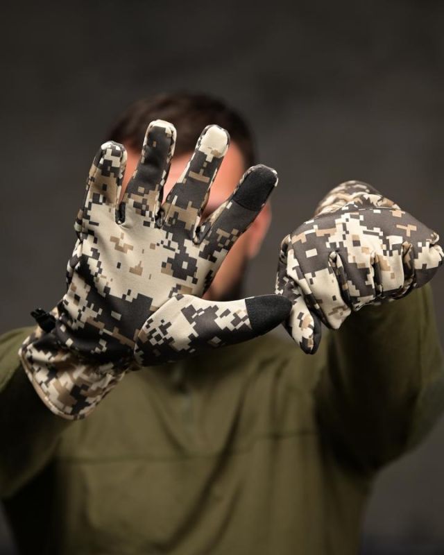 Тактичні рукавички Softshell Coyote піксель ВТ4742