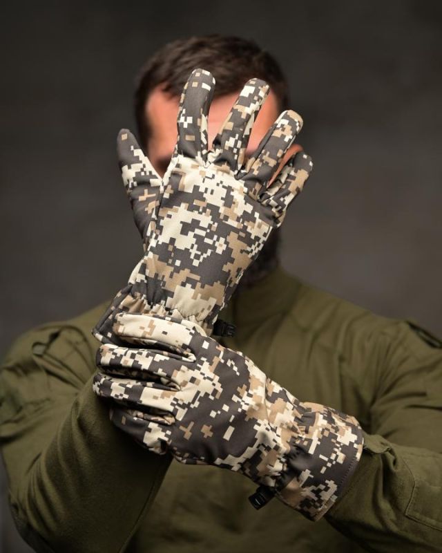 Тактичні рукавички Softshell Coyote піксель ВТ4742