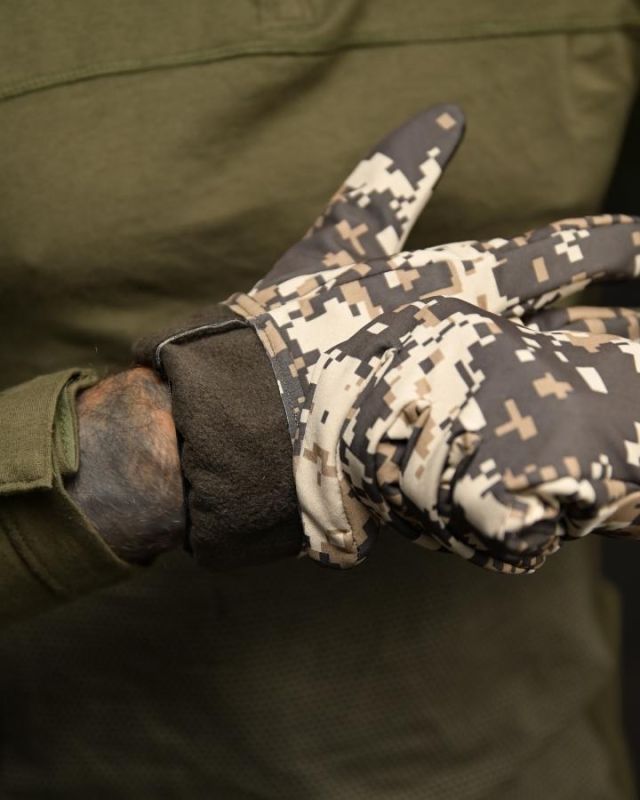 Тактичні рукавички Softshell Coyote піксель ВТ4742