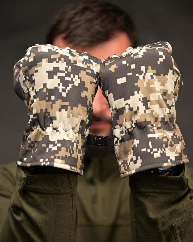 Тактичні рукавички Softshell Coyote піксель ВТ4742