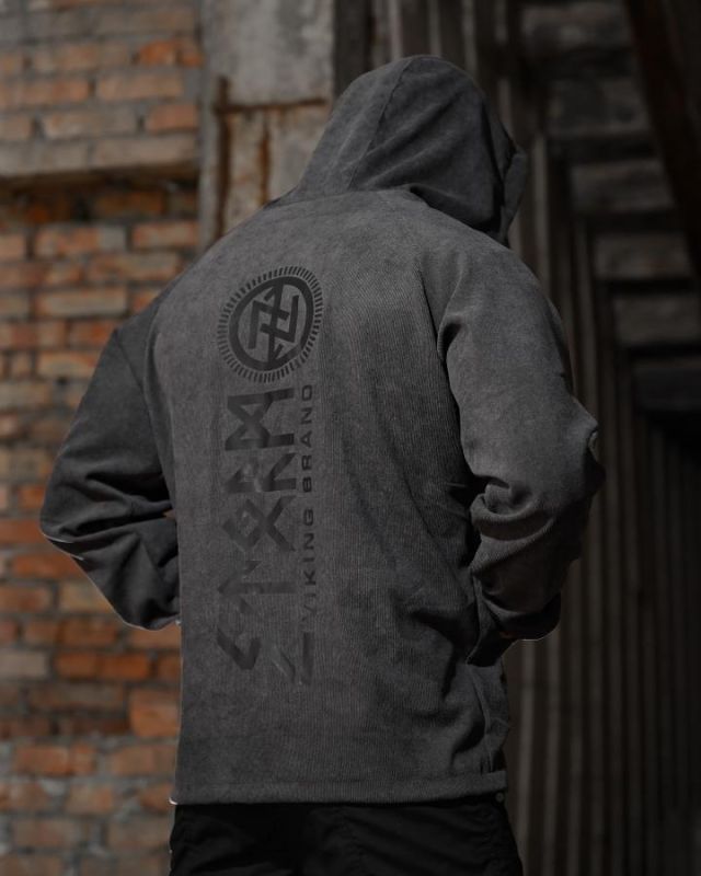 Олімпійка в стилі мілітарі BORN OF WAR Руни grey ВМ3641