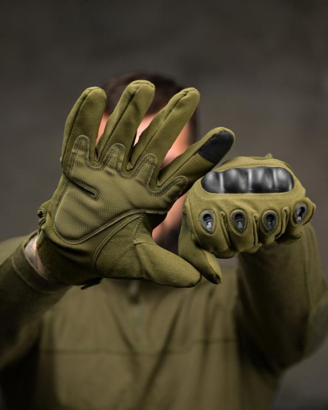 Тактичні утеплені рукавички Full Finger Olive олива ВТ4745