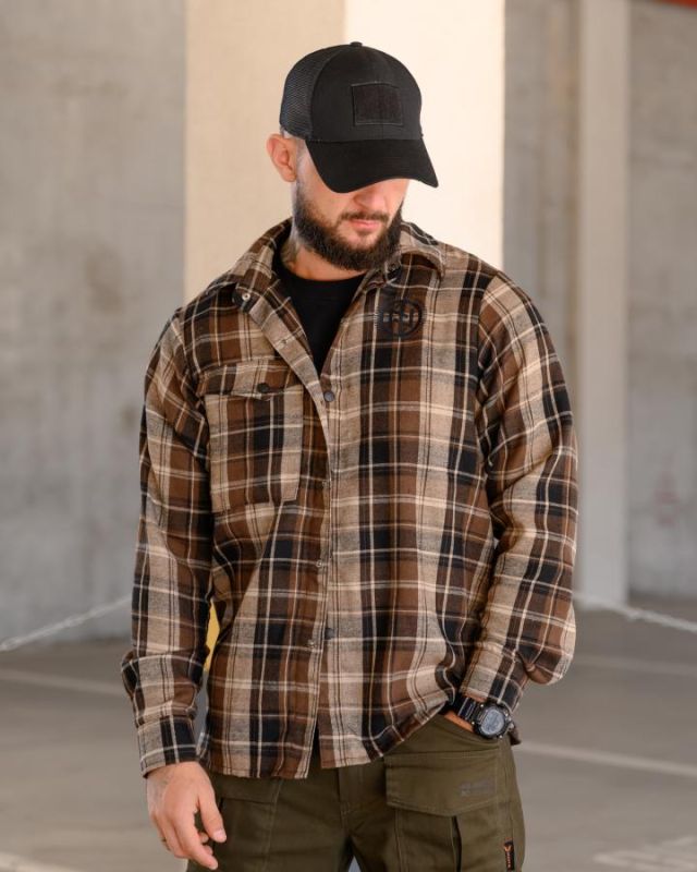Клітчаста сорочка Руны brown РН4836