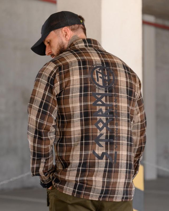 Клітчаста сорочка Руны brown РН4836