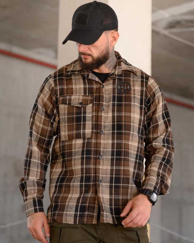 Клітчаста сорочка Руны brown РН4836