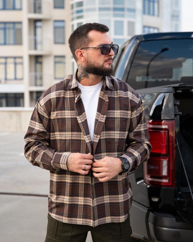 Рубашка оверсайз MANTIS® WORKMAN SHIRT- Chestnut Plaid ВТ4716