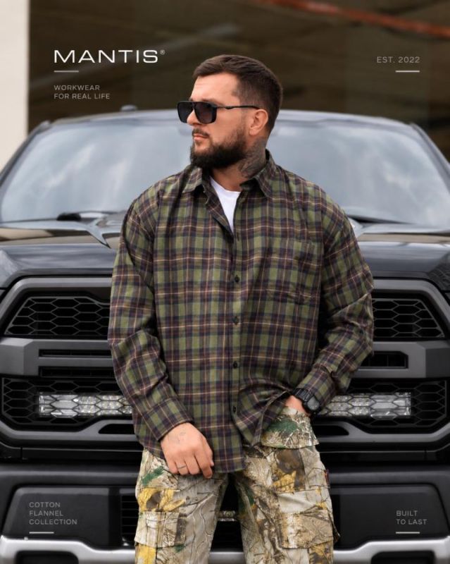 Рубашка оверсайз MANTIS® WORKMAN SHIRT-Forest Plaid