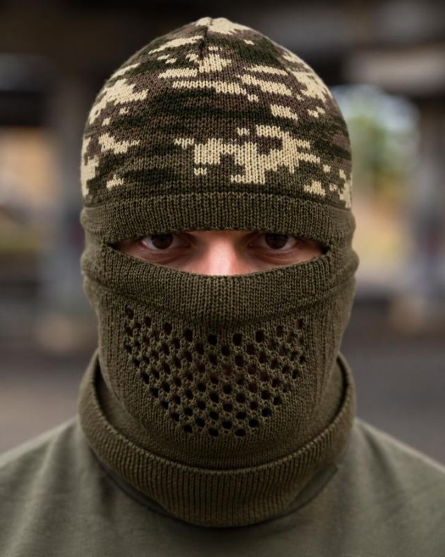 Шапка-балаклава в'язана піксель ВТ7614
