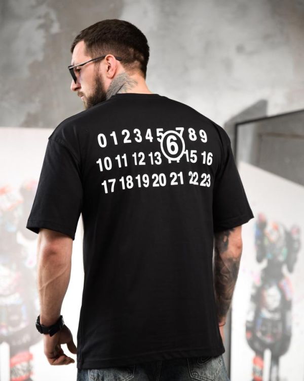 Футболка oversize maison margiela чорна ТР6884