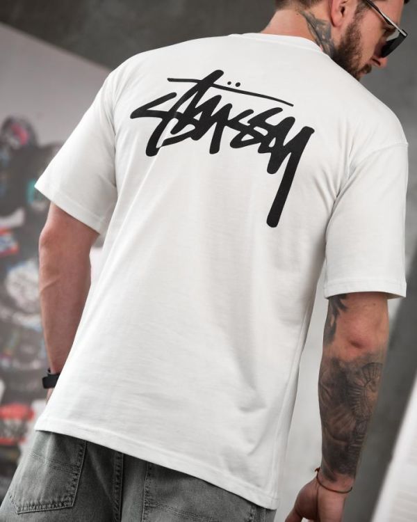 Футболка oversize stussy white ТР6881