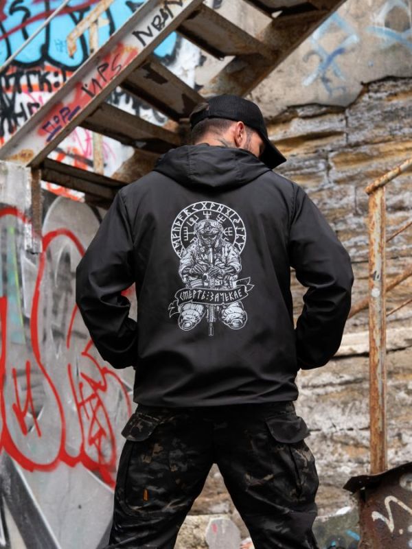 Вітровка в стилі мілітарі BORN OF WAR Смерть зачекає black ВТ5635
