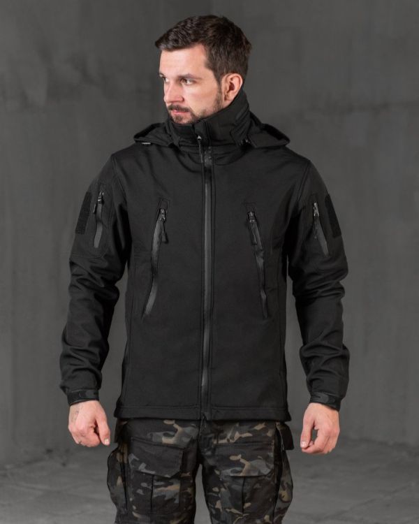 Тактична куртка софтшел Kord second generation black ВТ7804