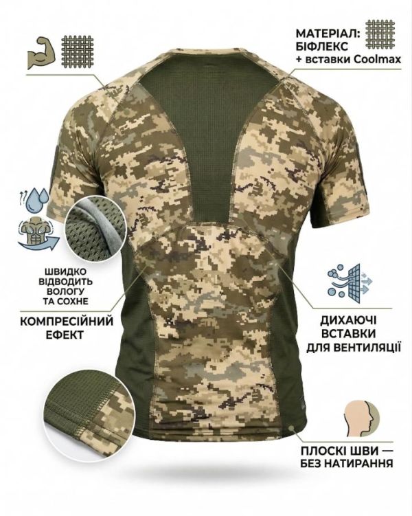 Компресійна потоотвідна футболка elit force SSO піксель ОЛ7259