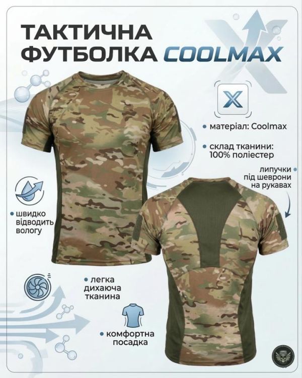 Тактична потоотводна футболка SSO мультикам МТ5089