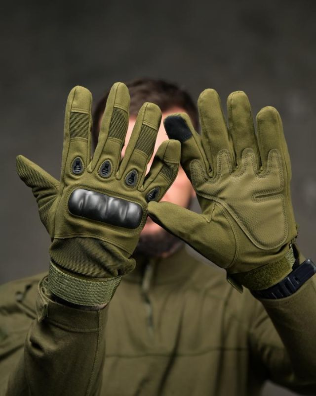 Тактичні утеплені рукавички Full Finger Olive олива ВТ4745