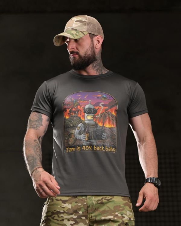 Тактична футболка BORN OF WAR I’m back grey ВТ4752