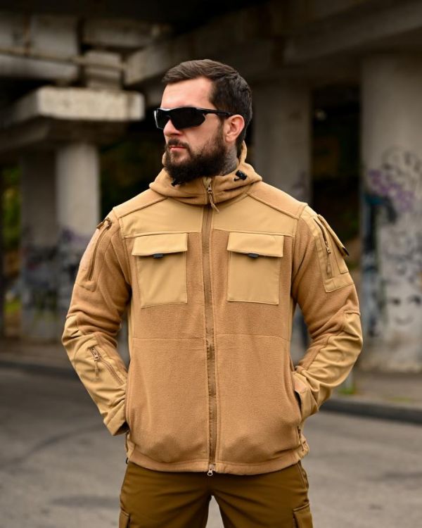 Тактична флісова куртка COMANDOS combo coyot ВТ6630