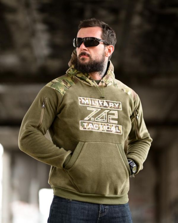 Флісова худі 7.62 Military Tactical oliva ТР6460