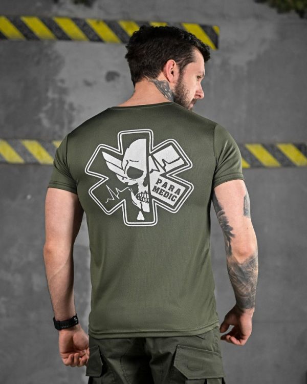 Тактична волога відводяща футболка ParaMedic олива ДЛ6506