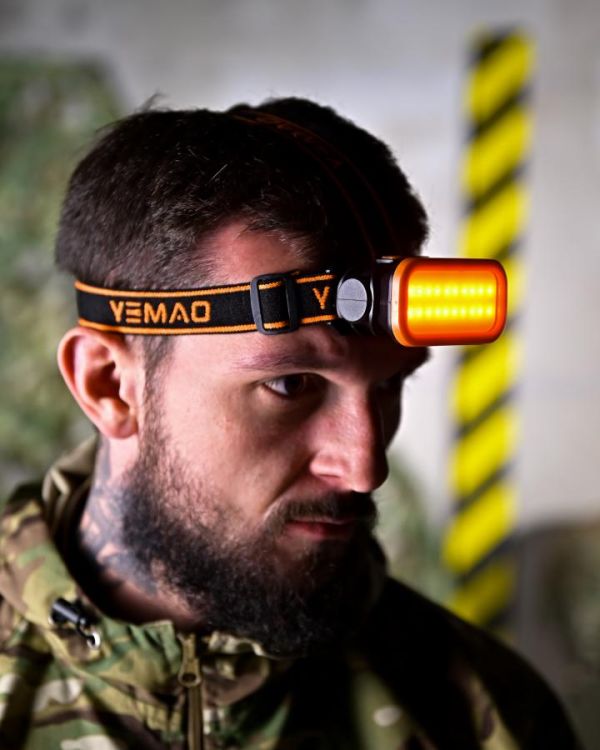 Налобний фонарик YM-309 з червоним світлом ПП8146