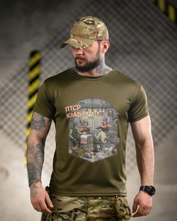 Тактична футболка BORN OF WAR ПТСР клаб oliva ВТ4718