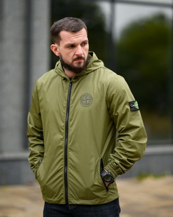 Вітровка кишеня Stone Island олива 4 ПП8000